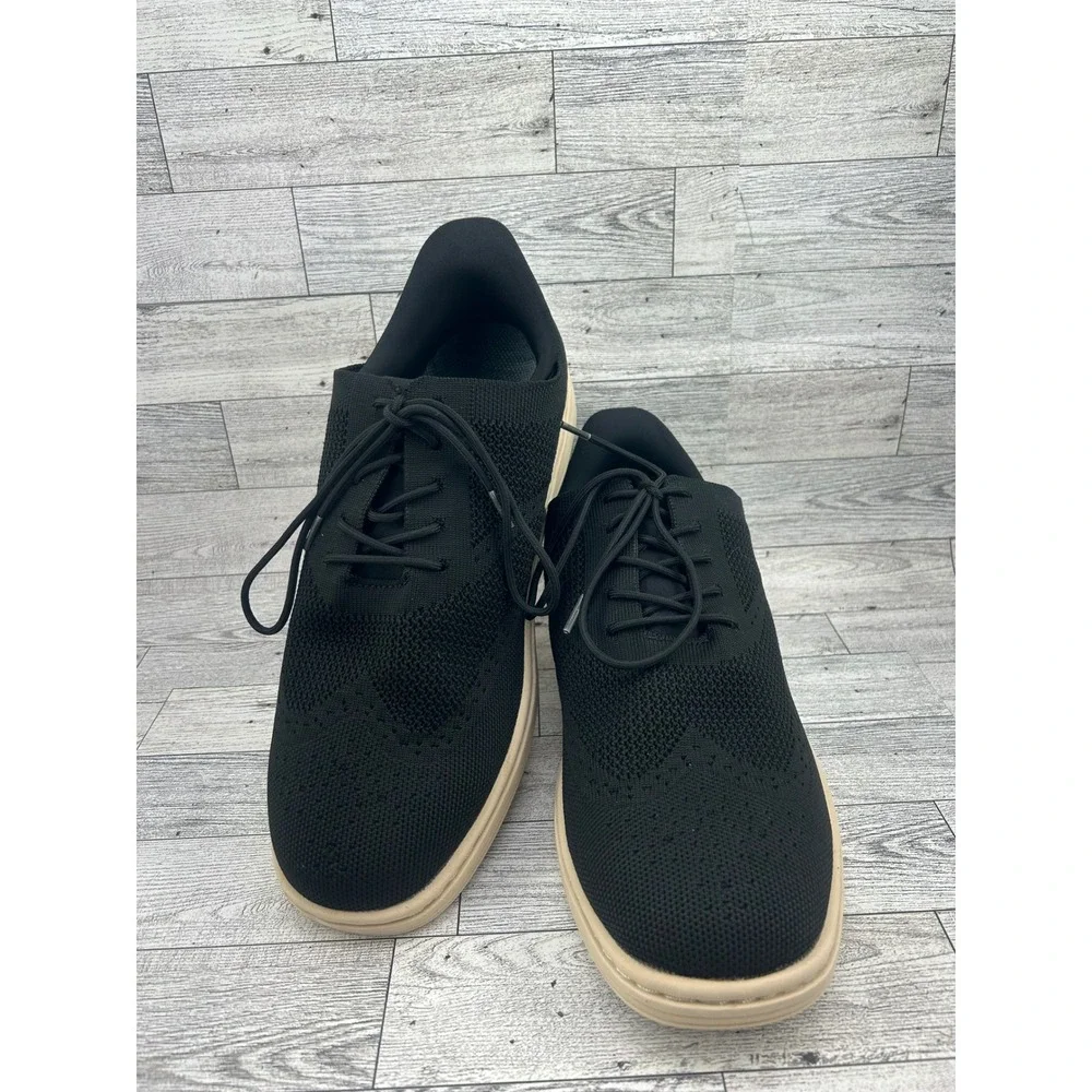 Orthofeet 468 Men Black Knit Wingtip Oxford Shoes Size 10 D Medium Ortho-Cushion